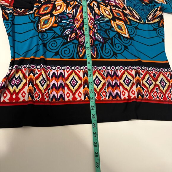 Investments Bohemian Style Womens Career Siren Top Sz 2X Multicolor Print - Picture 3 of 6